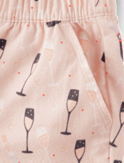Womens Champagne Flannel Pajama Shorts