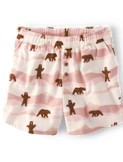 Womens Matching Family Bear Flannel Pajama Shorts