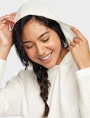 Womens Oversized Thermal Hooded Top