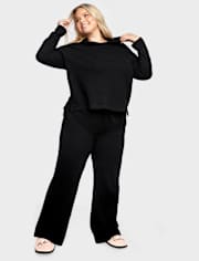 Pantalones térmicos acampanados para mujer
