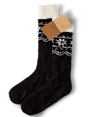 Calcetines cómodos Fairisle con copos de nieve para mujer