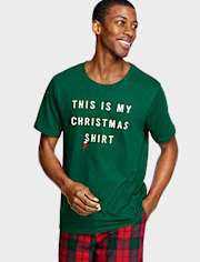 Camiseta para dormir unisex con estampado navideño para adultos