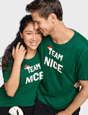 Camiseta para dormir unisex con estampado navideño para adultos