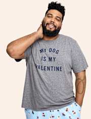 Camiseta para dormir con estampado del día de San Valentín para hombre