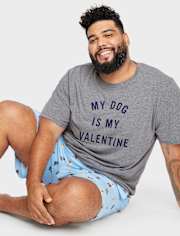 Camiseta para dormir con estampado del día de San Valentín para hombre