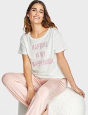 Camiseta para dormir con estampado gráfico para mujer