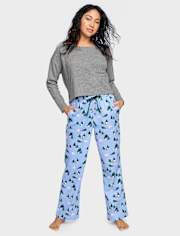 Womens Print Flannel Pajama Pants