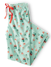 Pantalones de pijama de franela con estampado para mujer