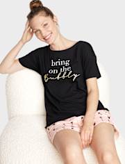 Camiseta para dormir con estampado gráfico para mujer