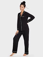 Conjunto de pantalón y top de pijama modal para mujer
