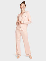 Conjunto de pantalón y top de pijama modal para mujer