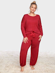 Pijama modal con lazo delantero para mujer