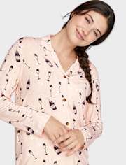 Pijamas de modal champán para mujer