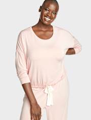 Top de pijama modal con lazo en la parte delantera para mujer