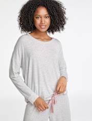 Top de pijama modal con lazo en la parte delantera para mujer