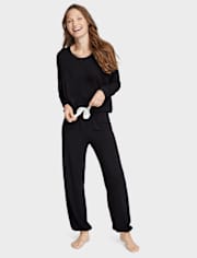 Pantalones de pijama modal con lazo frontal para mujer