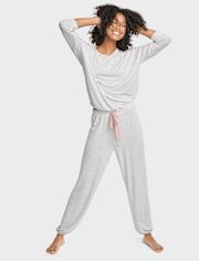 Pantalones de pijama modal con lazo frontal para mujer