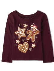 Baby And Toddler Girls Gingerbread Graphic Tee