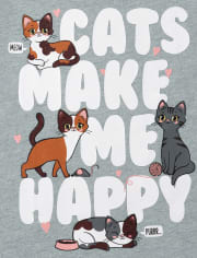 Baby And Toddler Girls Cats Graphic Tee