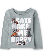 Baby And Toddler Girls Cats Graphic Tee