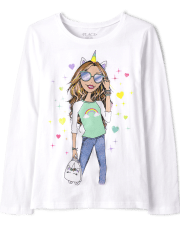 Girls Unicorn Girl Graphic Tee