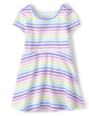 Baby And Toddler Girls Rainbow Striped Everyday Dress