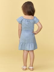 Toddler Girls Mommy And Me Chambray Tiered Dress