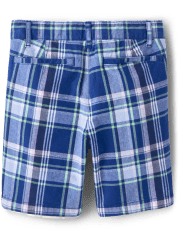 Boys Plaid Chino Shorts