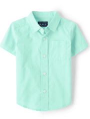 Baby And Toddler Boys Print Poplin Button Up Shirt
