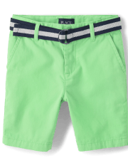 Boys Belted Chino Shorts - BLUE | The Children's Place