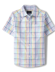 Boys Dad And Me Gingham Poplin Button Up Shirt