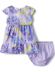 Baby Girls Mommy And Me Floral Tiered Dress
