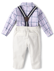 Baby Boys Dad And Me Gingham Poplin Outfit Set