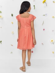 Girls Embroidered Floral Dress