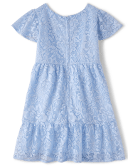 Girls Lace Tiered Dress