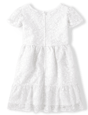 Girls Lace Tiered Dress