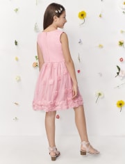 Girls 3D Floral Dress