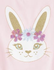 Girls Bunny Knit To Woven Dress