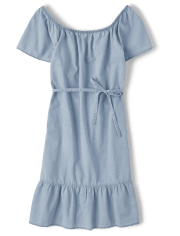 Girls Mommy And Me Chambray Tiered Dress