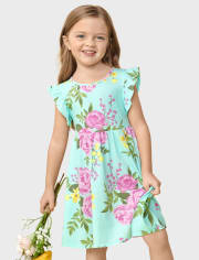 Baby And Toddler Girls Floral Babydoll Dress