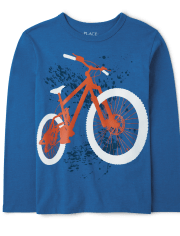 Camiseta con gráfico de bicicleta para niños