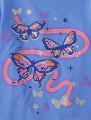 Camiseta con estampado de mariposas para niñas
