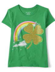 Girls Clover Rainbow Graphic Tee