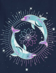 Camiseta con estampado de delfines para niñas