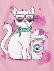 Girls Cat Graphic Tee