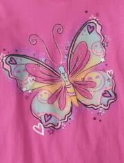 Camiseta con estampado de mariposas para niñas