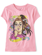 Camiseta con estampado de niña