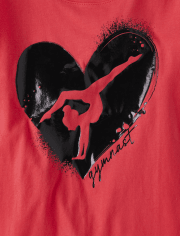 Camiseta con estampado de gimnasta para niñas