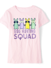 Womens Matching Family Egg Hunting Squad Graphic Tee