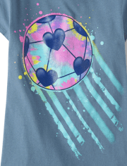 Girls Soccer Ball Graphic Tee